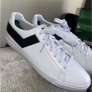 Pony Topstar Lux Faux Leather
Sneaker Mens Size 10.5 White/Black New Old Stock